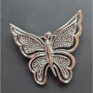 Vintage NAPIER Signed BUTTERFLY Brooch in Silver Tone